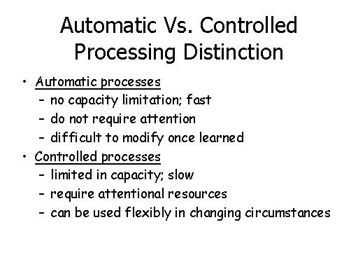 controlled vs automatic processing